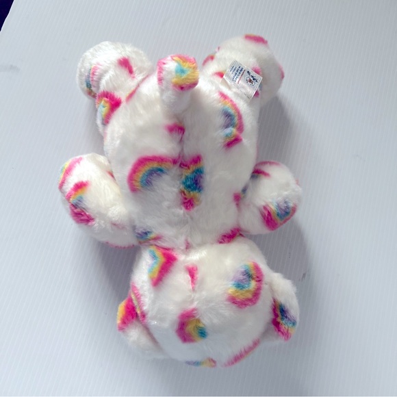 Build A Bear White Teddy Bear With Rainbows Summer Season Of Hugs Rainbow Plush - Picture 5 of 13